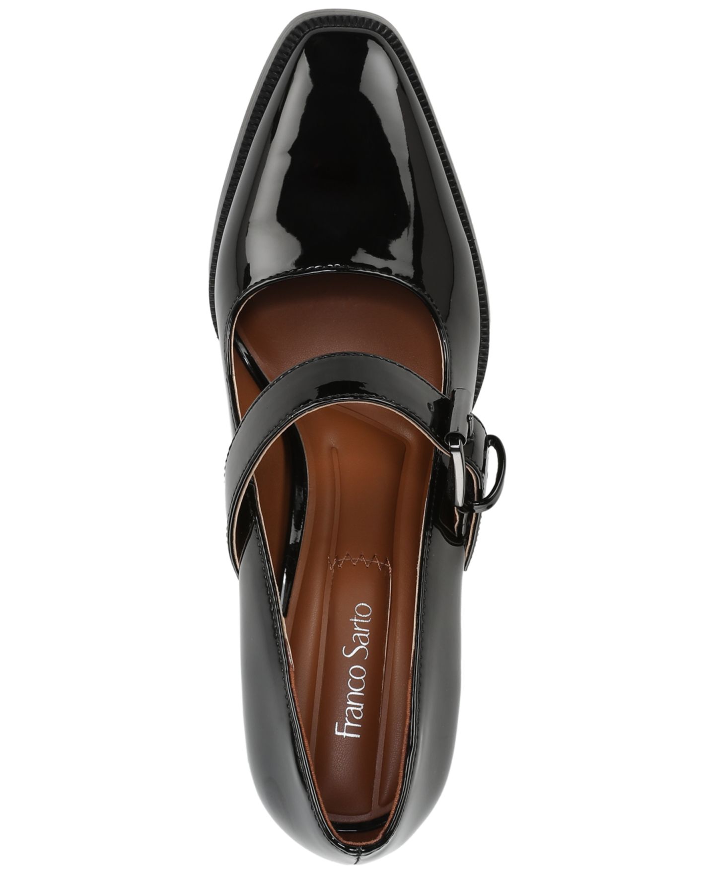 Обувь Franco Sarto Women's Shalina Square Toe Mary Jane Shoes, цвет: Чёрный лаковая искусственная кожа — фото 4