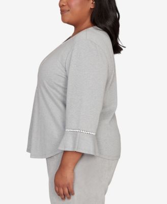 Plus Size Stockbridge Christmas Tree Embellished Knit Top