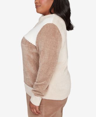 Plus Size Vienna Neutral Tones Colorblock Sweater