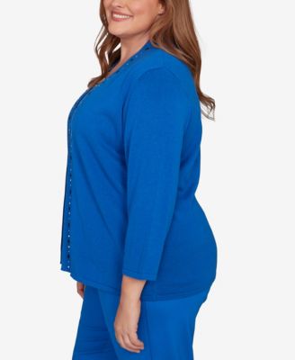 Plus Size Barcelona Vertical Animal Print Two In One Sweater