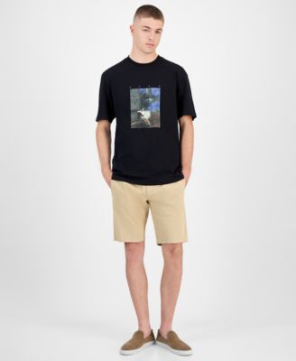 Men's Dabolos Relaxed-Fit Piece-Dyed Short-Sleeve Graphic Cotton T-Shirt