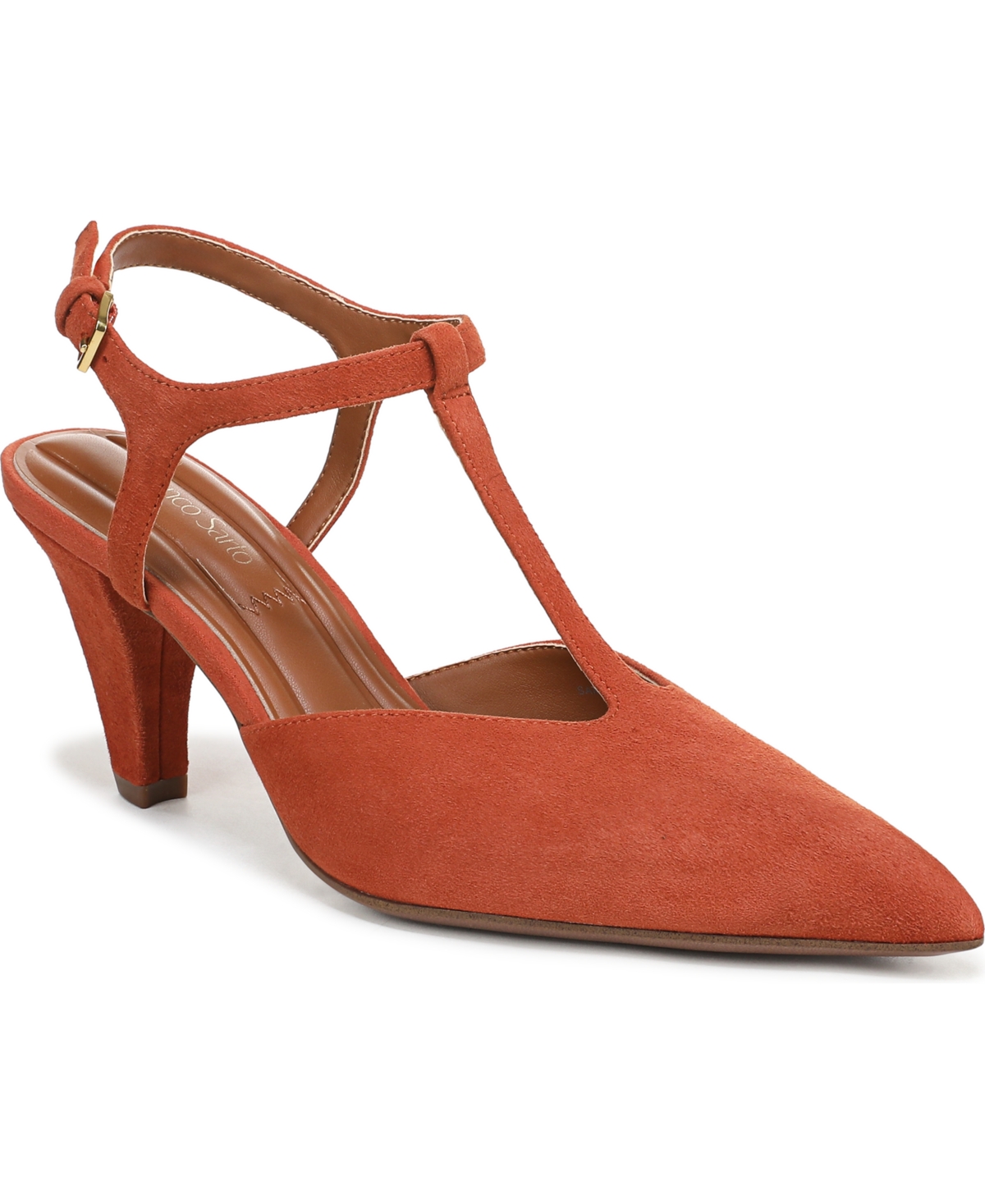 Franco Sarto Ovett Pointed Toe T-strap Pump In Brown