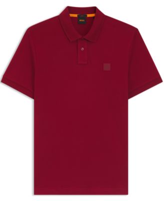 Men's Stretch-Cotton Logo Patch Slim-Fit Polo Shirt