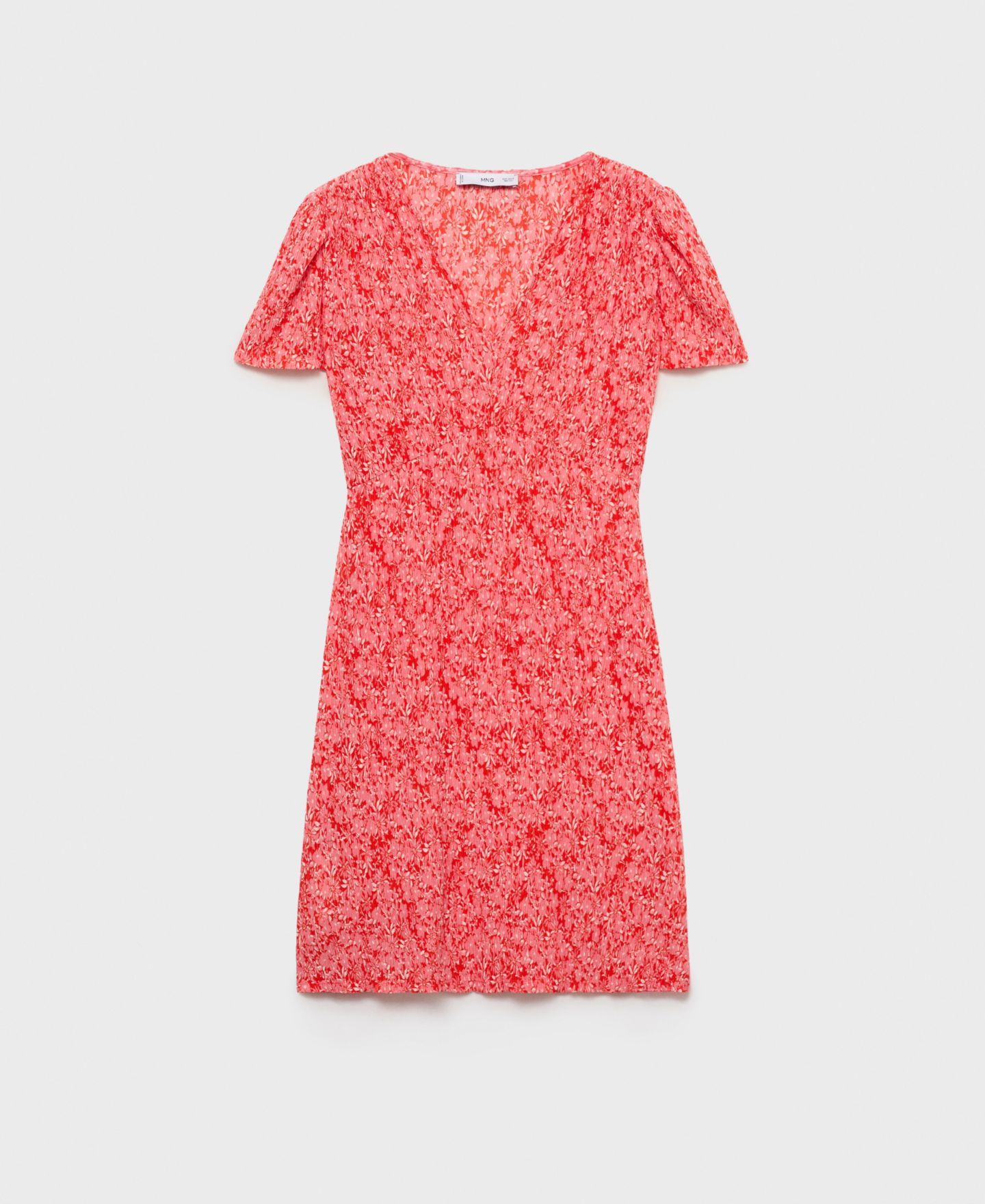 Женское платье Mango Printed Short, цвет: Коралловый красный — фото 5