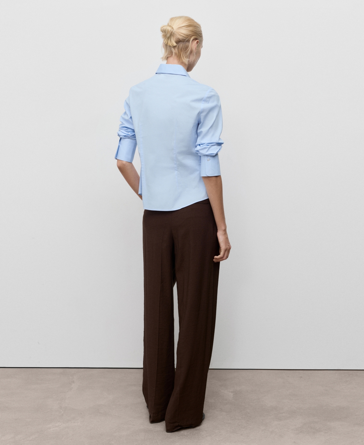 Mango Fitted Cotton Shirt Sky Blue In Blue