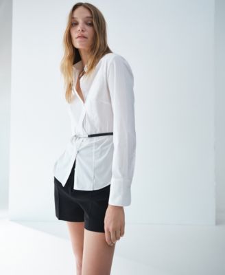 Women's Slim-Fit Poplin Shirt