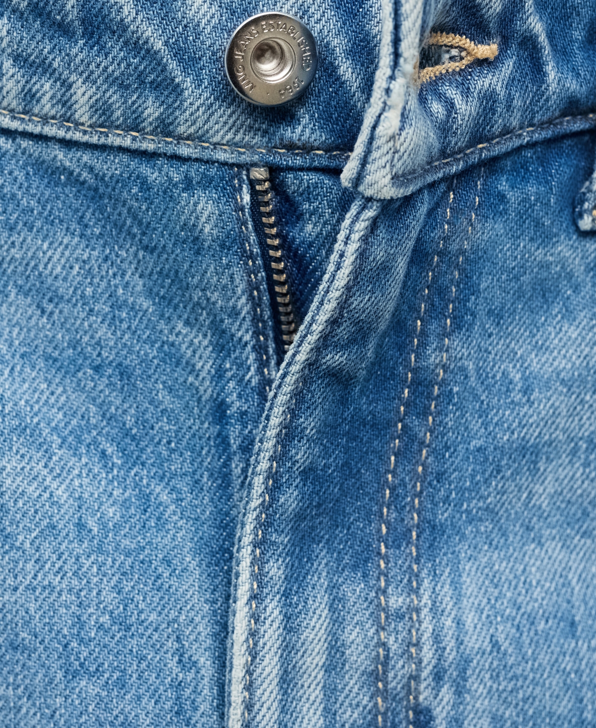 Mango Women's High Waist Straight Jeans In Blue