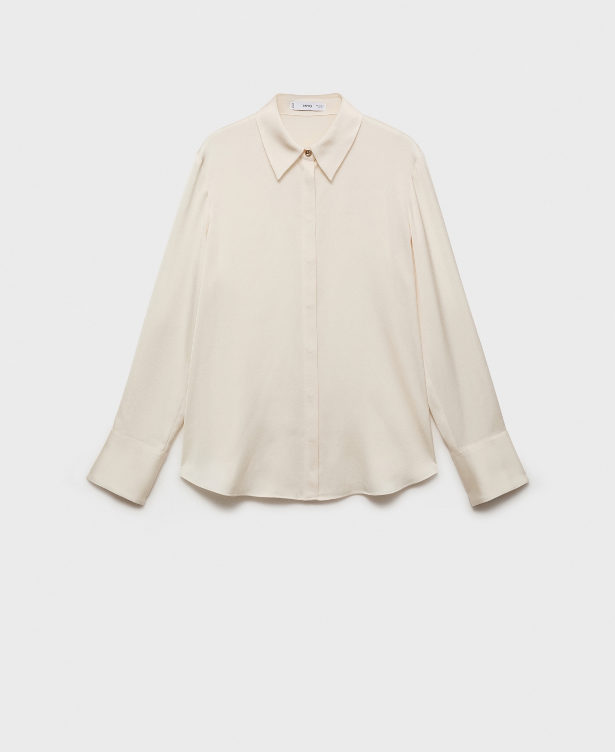 Mango Flowy Satin Shirt In Neutral