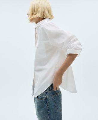 Women's Decorative Button Cotton Shirt