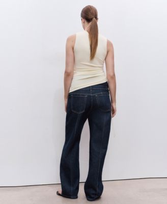 Women's Stitching Detail Straight-Leg Maternity Jeans