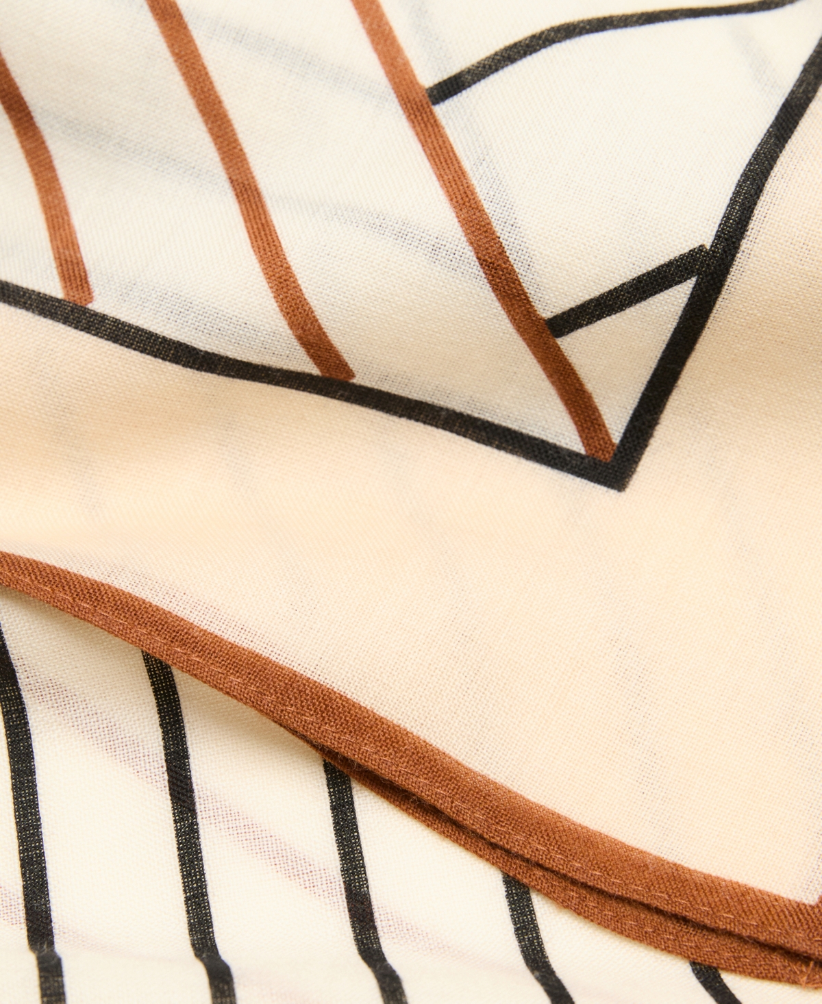 Mango Women's Wool Geometric-print Foulard Scarf In Brown