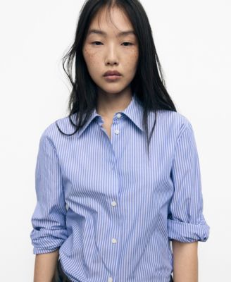 MANGO - Women's Cotton And Lyocell Blend Straight Shirt