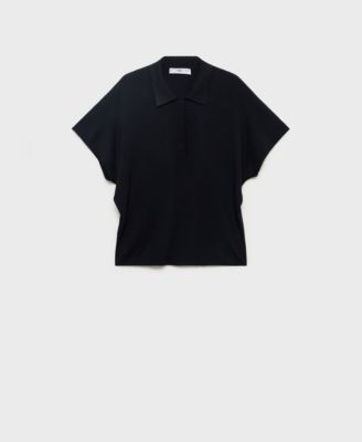 Women's Short-Sleeved Polo-Neck Sweater