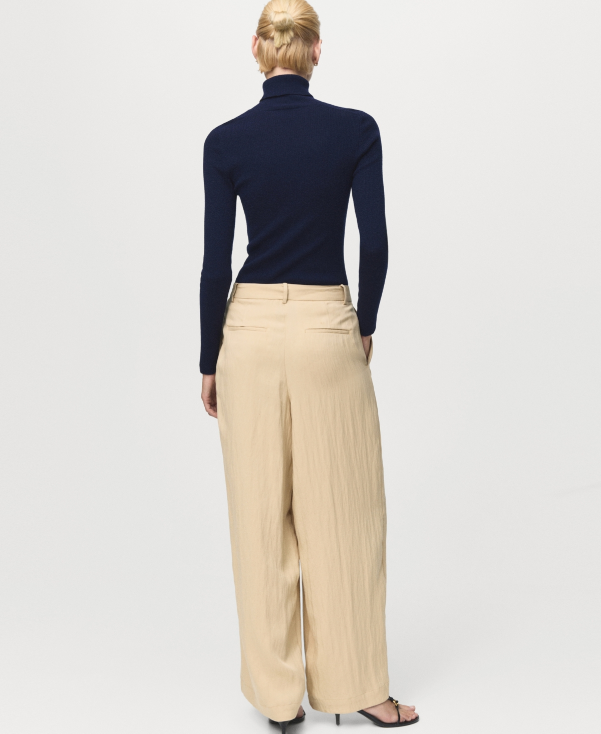 Mango Women's Turtleneck Wool Sweater In Blue