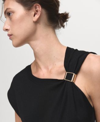 Women's Metallic Detail Short-Sleeved Sweater