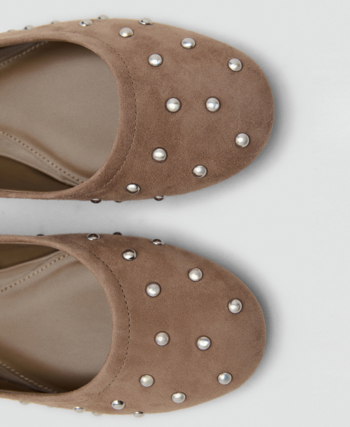 Mango Women's Studded Leather Ballet Flats In Multi