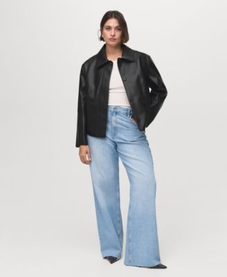 Women's Pockets Leather-Effect Jacket