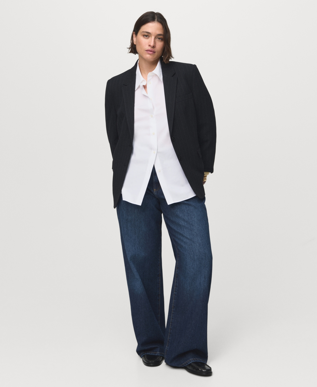 Mango Women's Danila Wide Leg High-Rise Jeans