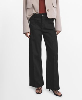 MANGO - Women's Pockets Wide Leg Jeans