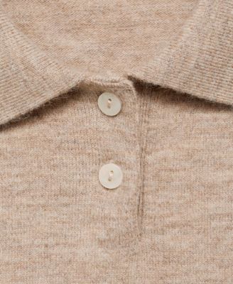 Women's Diamond-Print Polo-Neck Sweater