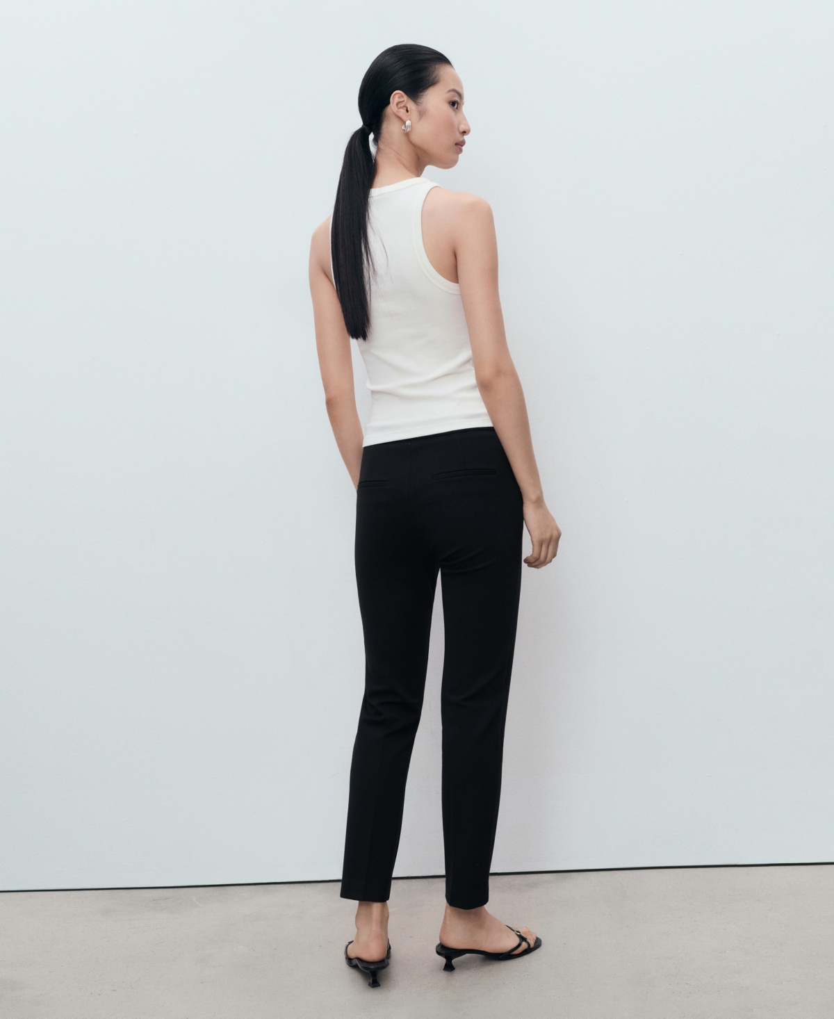 Mango Women's Straight Mid-Rise Pants