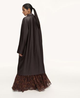 Women's Long Leather-Effect Trench Coat