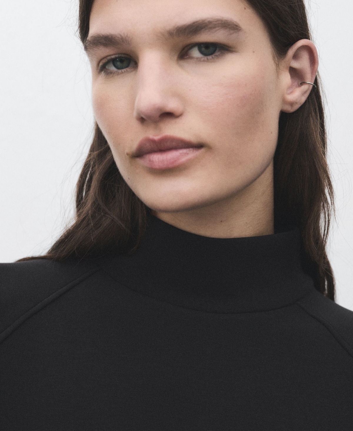 Mango Women's High Collar Sweatshirt In Black