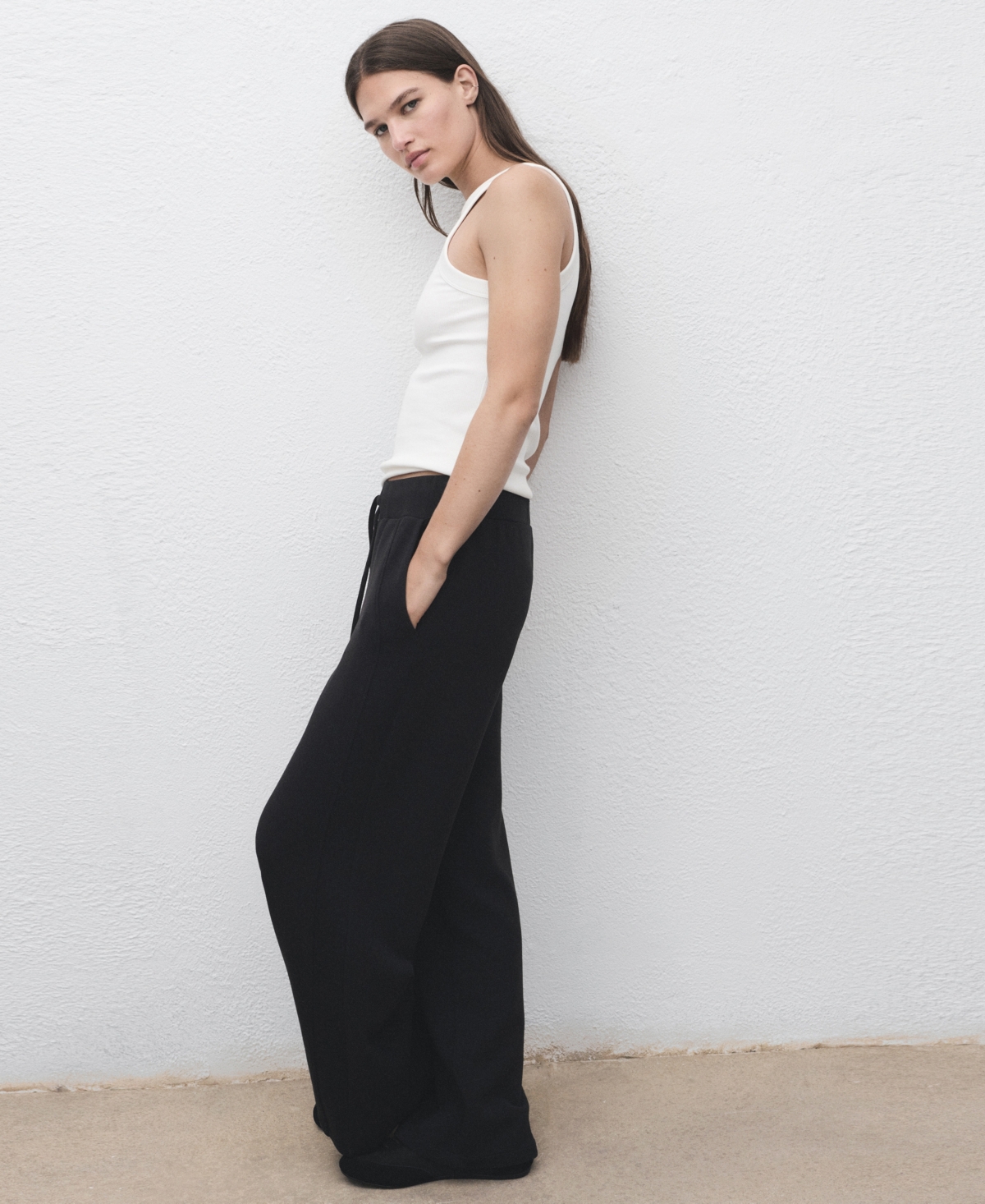 Mango Women's Drawstring Jogger Pants In Black