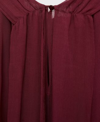 Women's Foulard Detail Semi-Transparent Blouse