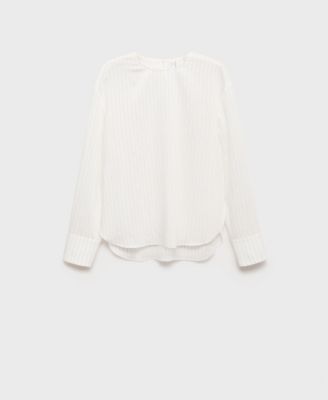 Women's Handkerchief Detail Striped Blouse