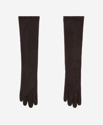 MANGO - Women's Long Suede Leather Gloves