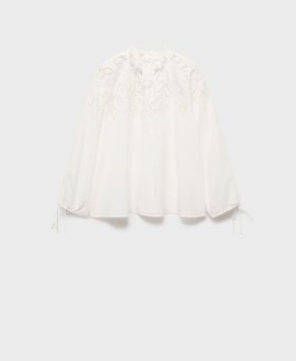 Women's Bows Detail Embroidered Blouse