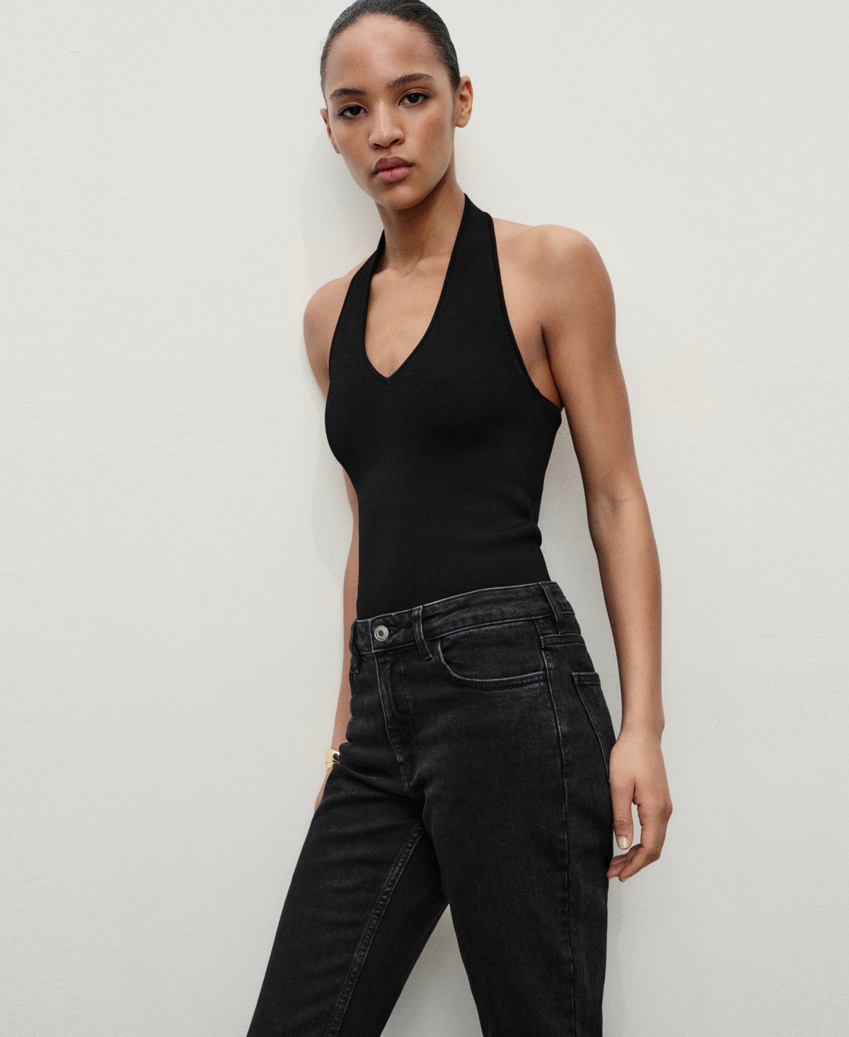 Mango Women's Fiona Flared Mid-rise Jeans In Black
