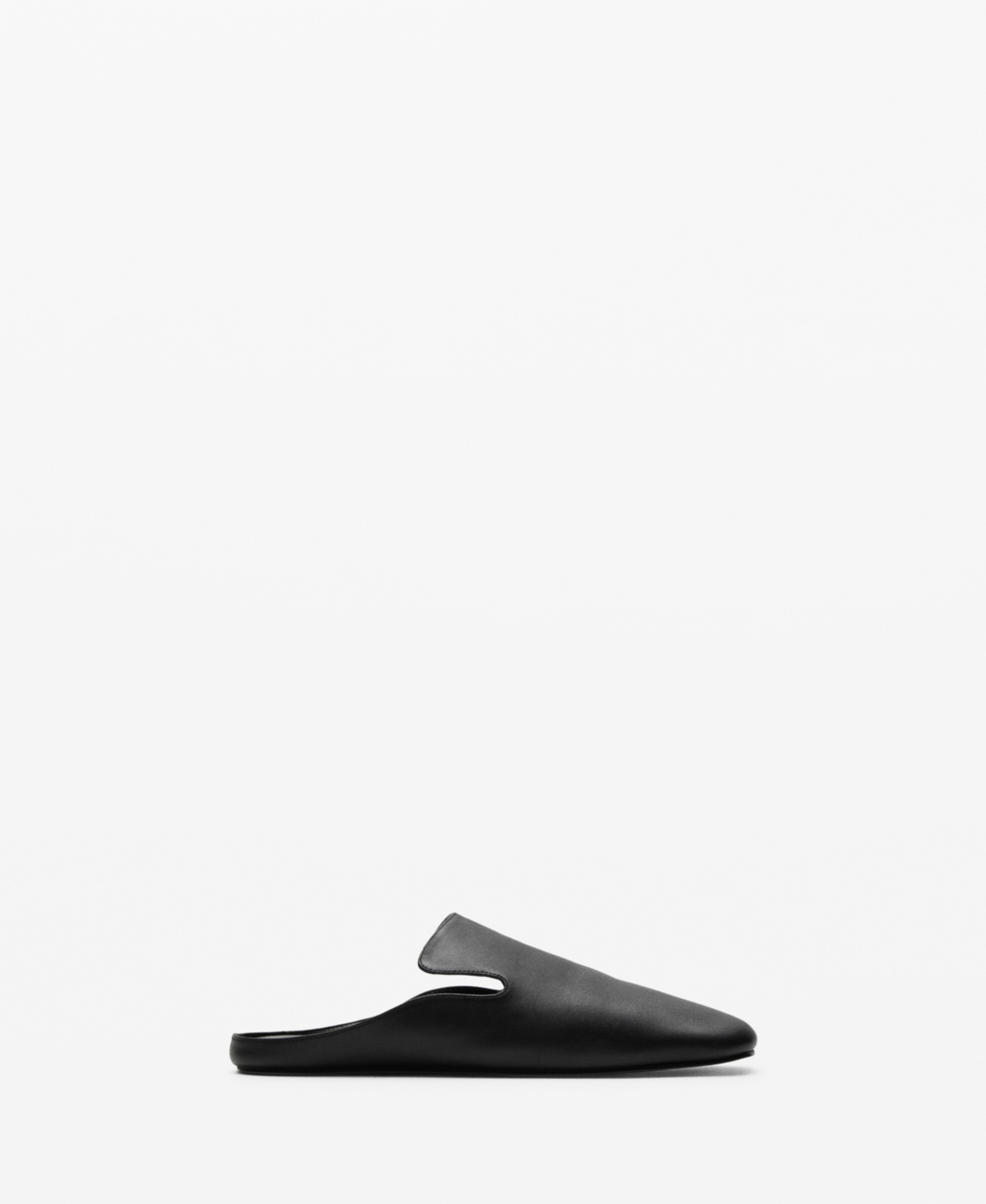 Mango Square Toe Mule In Black