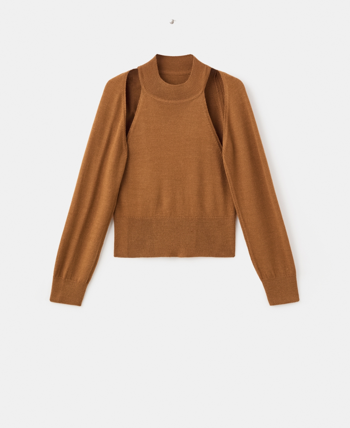 Mango Cutout Sweater In Brown