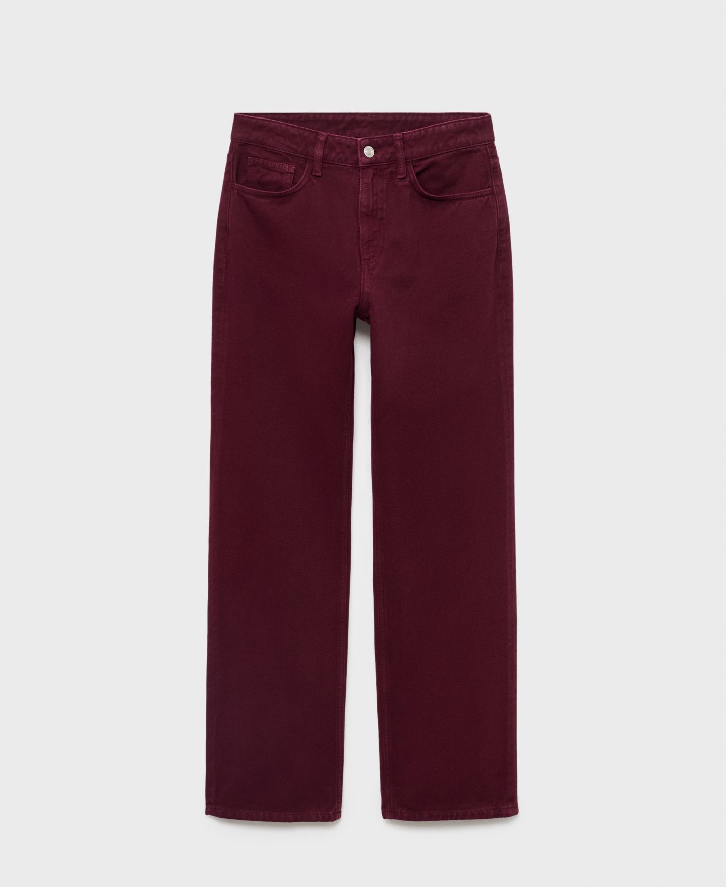 Женские джинсы Mango Matilda High-Rise Straight, цвет: Винный — фото 7