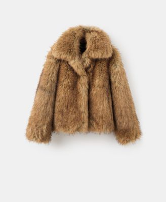 Women's Lapels Fur-Effect Jacket