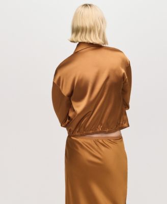 Women's Pockets Satin Jacket