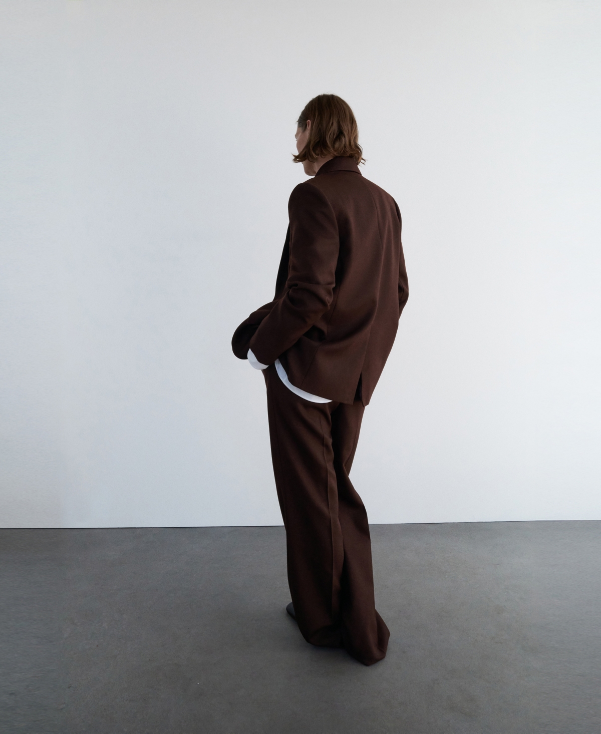 Mango Pleat Front Straight Leg Wool Pants In Brown