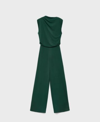 Women's Draped Neckline Straight-Fit Jumpsuit