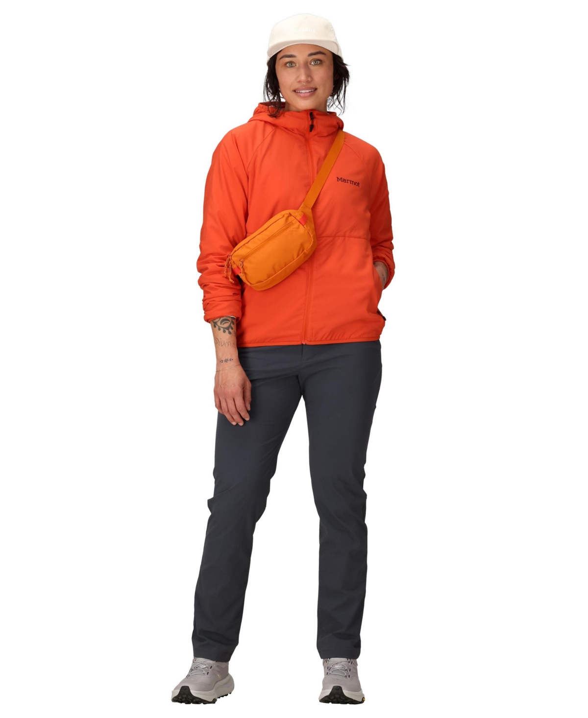 Marmot Women's Raglan Sleeve Hooded Sweatshirt In Orange