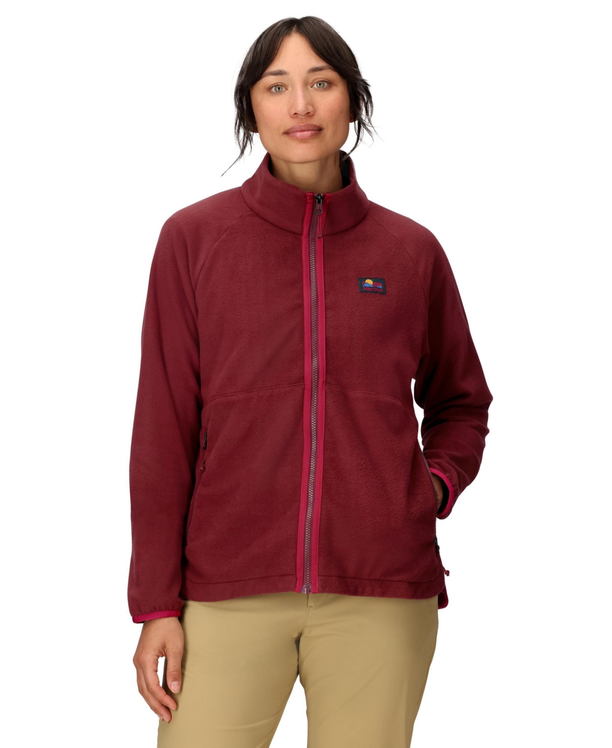 Marmot Women's Upward Long Sleeve Fleece Jacket In Burgundy