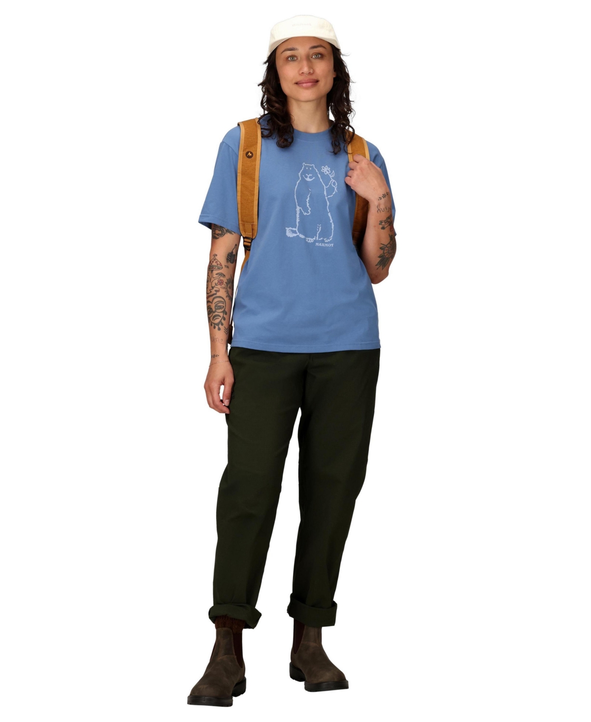 Marmot Women's Flower Marty Crewneck Short Sleeve T-shirt In Blue