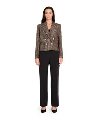 Women's Peak Lapel Collar 1-Button Cropped Jacket