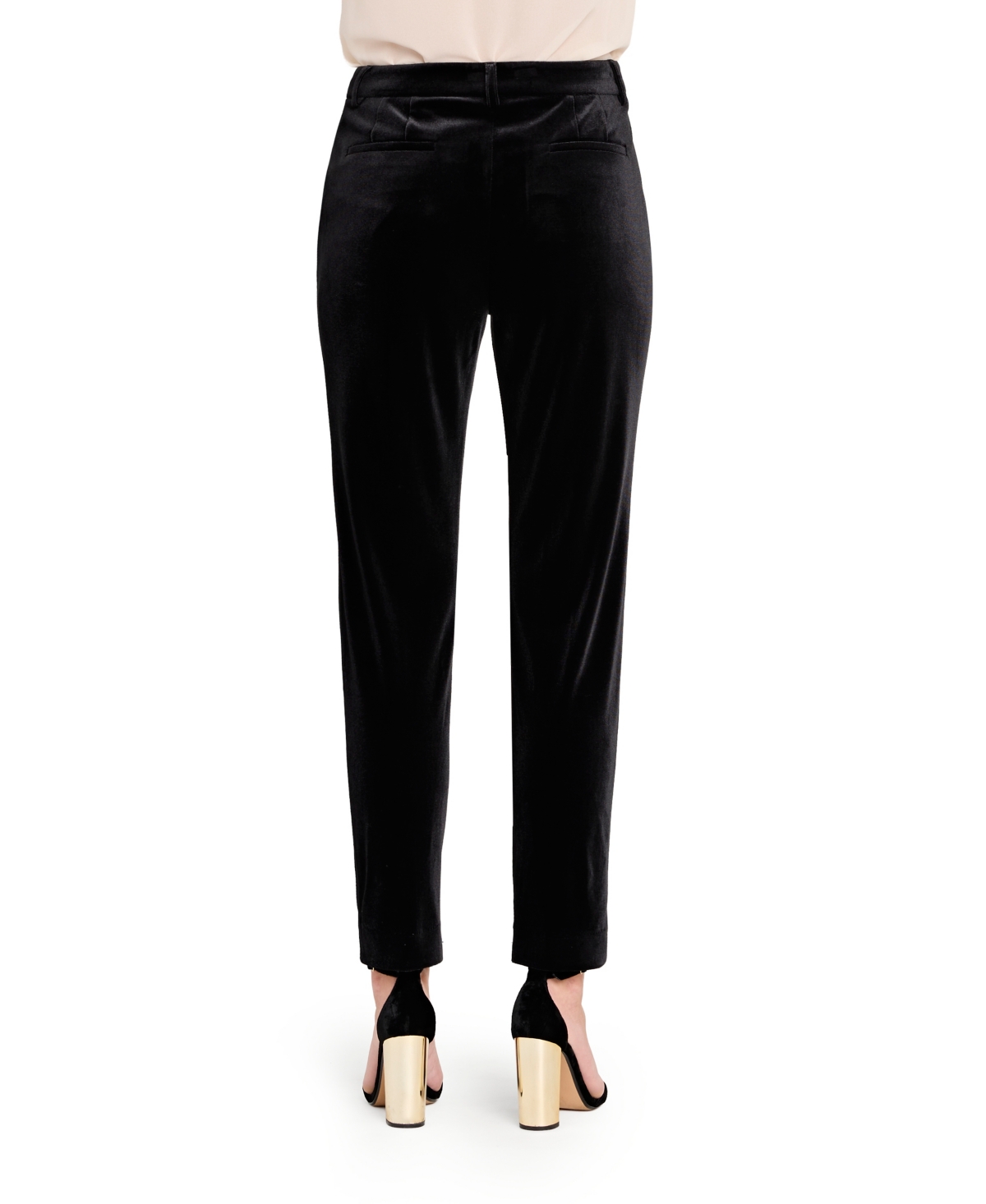 Tahari Asl Velvet Straight Leg Pants In Black