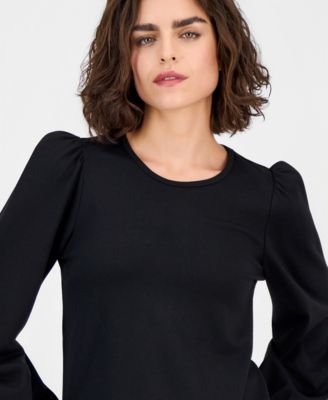 Women's Serenity Knit Long-Puff-Sleeve Top