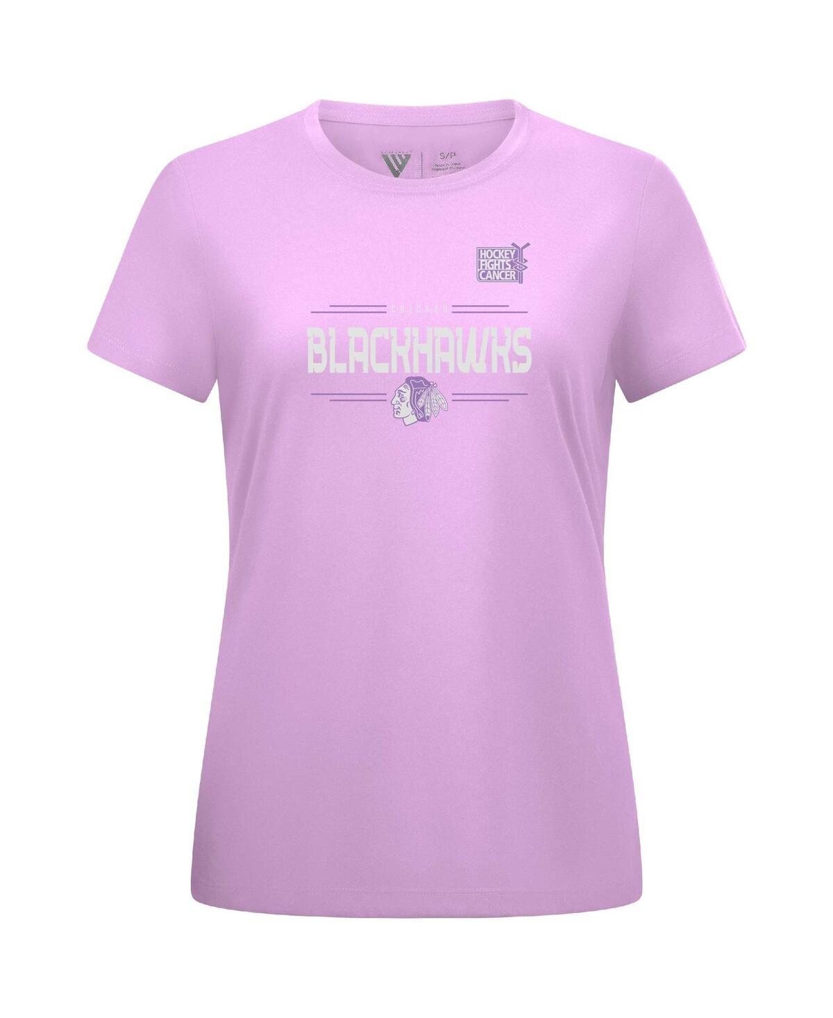 Levelwear Women's Connor Bedard Lavender Chicago Blackhawks Hockey Fights Cancer Anthem Name Number T-shirt In Purple