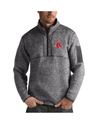 Men's Heathered Charcoal Boston Red Sox Fortune Half-Zip Sweatshirt