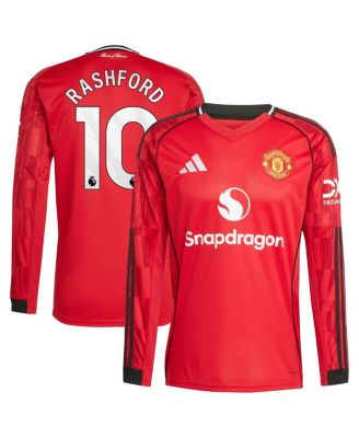 adidas - Men's Marcus Rashford Red Manchester United Home 2025/26 Replica Player Long Sleeve Jersey
