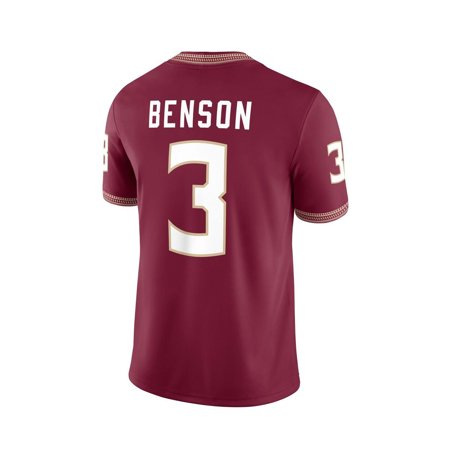 Мужской топ Nike Trey Benson Garnet Florida State Seminoles Player Game Jersey — фото 3